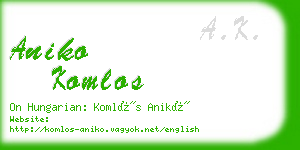 aniko komlos business card